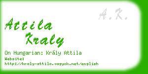 attila kraly business card